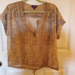 Sheer animal snakeskin print blouse